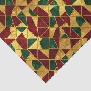 Stained Glass Style Christmas Red Green Gold Tissue Paper