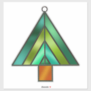 Stained Glass Style Christmas Tree Ornament
