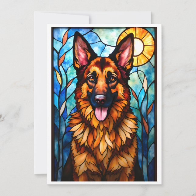 Stained Glass Style German Shepherd Dog  Card (Front)