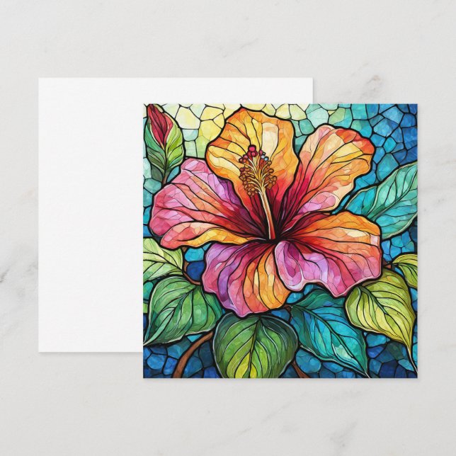 Stained glass style hibiscus (Front/Back)