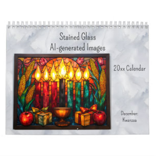 Stained Glass Style Kwanzaa Theme for December  Calendar