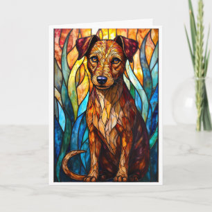 Stained Glass Style Mixed Breed Dog Card