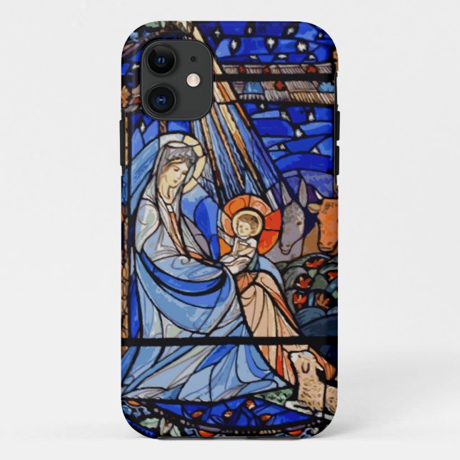 Stained Glass Style Nativity Case-Mate iPhone Case (Back)