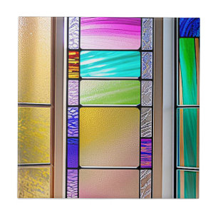 Stained glass style pattern tile