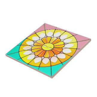 Stained glass style pattern tile