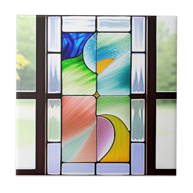Stained glass style pattern tile (Front)