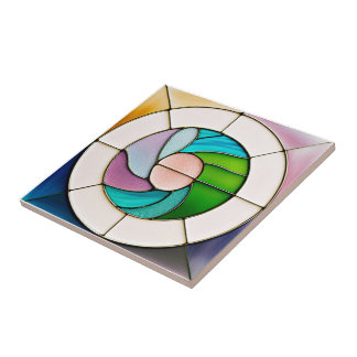 Stained glass style pattern tile