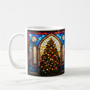 Stained Glass Style Pretty Christmas Tree  Coffee Mug
