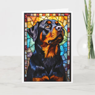 Stained Glass Style Rottweiler Dog Card
