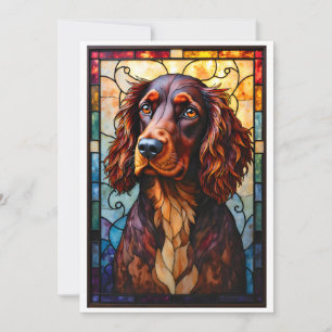 Stained Glass Style Setter Spaniel Dog Card