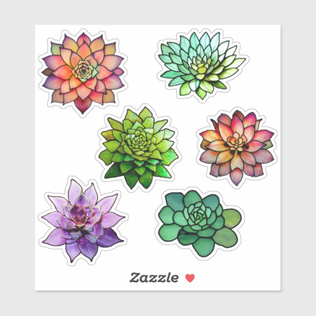Stained Glass Succulents (Sheet)