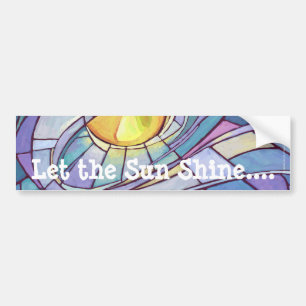 Stained Glass Sun Shining Sky Bumper Sticker