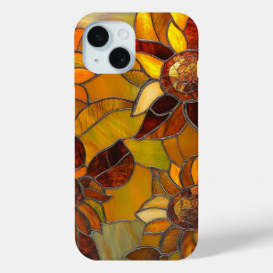 Stained Glass Sunflower Art For Nature Lovers iPhone 15 Case