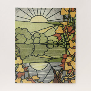 Stained Glass Sunrise Jigsaw Puzzle