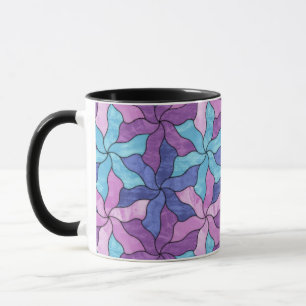 Stained Glass Tessellated Flowers Mug