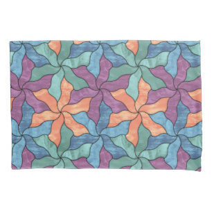 Stained Glass Tessellated Flowers Pillowcase