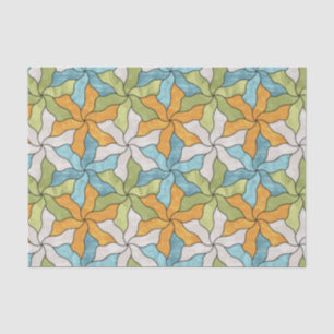 Stained Glass Tessellated Flowers Tissue Paper