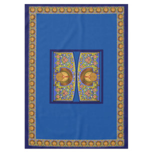 Stained Glass Thanksgiving Turkey 60" x 84" Tablecloth