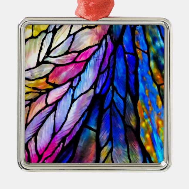 Stained Glass, Tiffany - Style,  Metal Tree Decoration (Front)