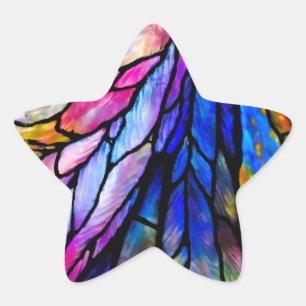 Stained Glass, Tiffany - Style,  Star Sticker