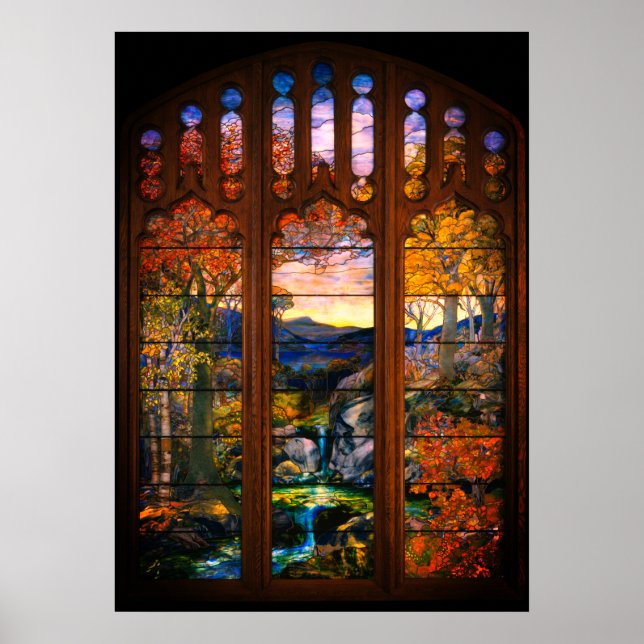 Stained glass tiffany window Victorian elegant Poster (Front)