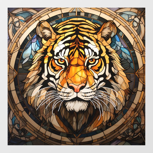 Stained Glass Tiger Window Cling (Sheet)