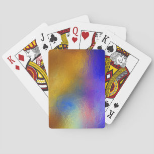Stained glass, transparent colorful shiny window playing cards