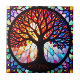 Stained Glass Tree of Life  Tile