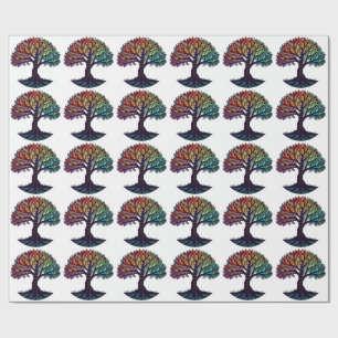 Stained Glass Tree of Life Wrapping Paper
