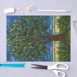 Stained Glass Tree Tissue Paper – Nature Art Gift