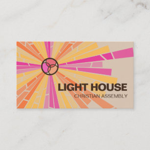 Stained Glass Trinity & Jesus Fish Business Card