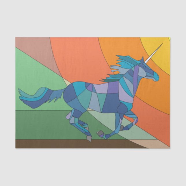 stained glass unicorn tissue paper (Front)
