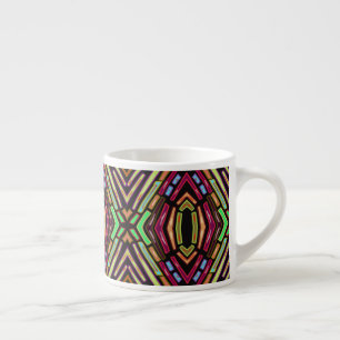 Stained Glass Vibe Colourful Jewels Pattern Espresso Cup