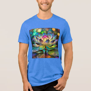 Stained Glass Vibrant Lotus Flower Tri-Blend Shirt