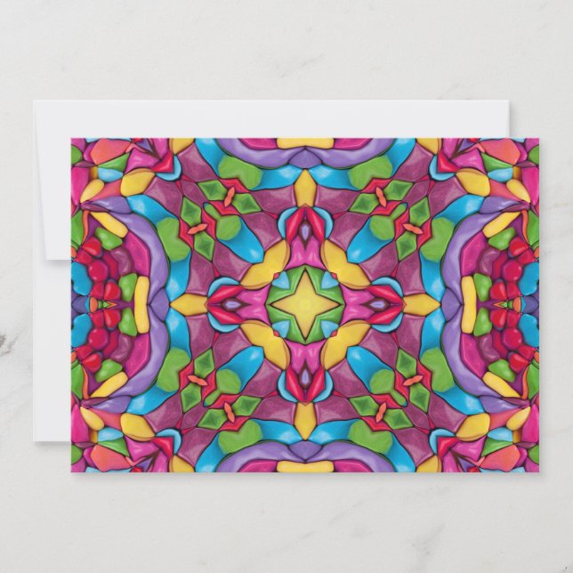 Stained Glass Vintage Purple Kaleidoscope Invitation (Front)
