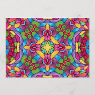 Stained Glass Vintage Purple Kaleidoscope Invitation