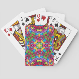 Stained Glass Vintage Purple Kaleidoscope Playing Cards
