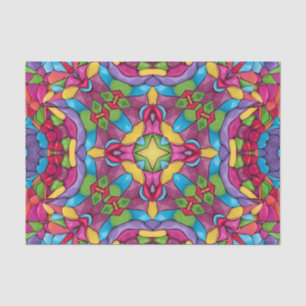 Stained Glass Vintage Purple Kaleidoscope Tissue Paper