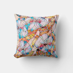 Stained Glass Violets Cushion