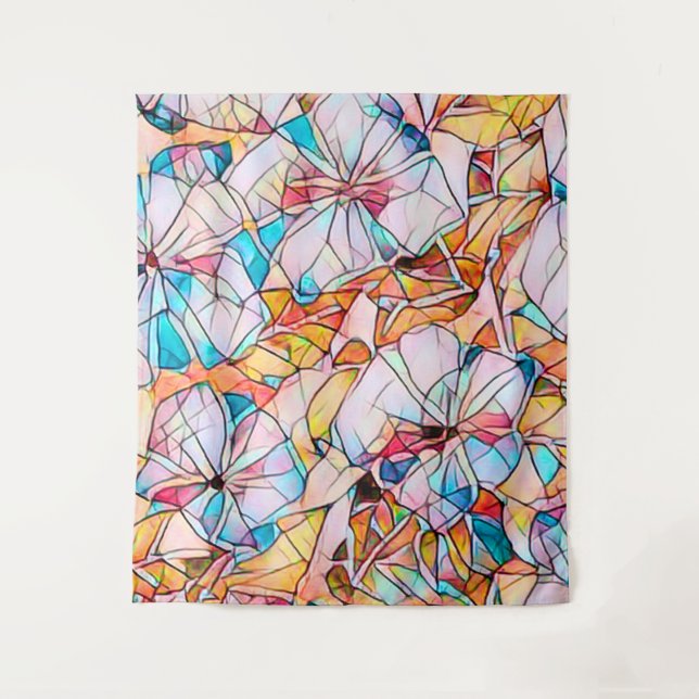 Stained Glass Violets Tapestry (Front)