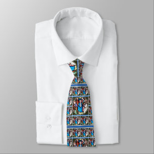 Stained Glass Virgin Mary Holy Spirit Apostles Tie