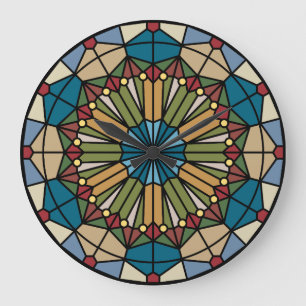 Stained Glass Wall Clock