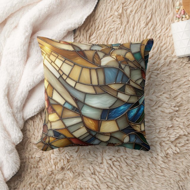 Stained Glass Waves Cushion (Blanket)