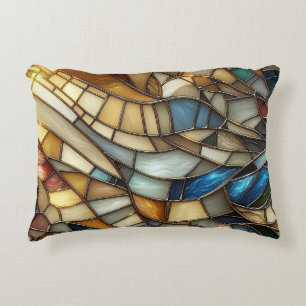 Stained Glass Waves Decorative Cushion