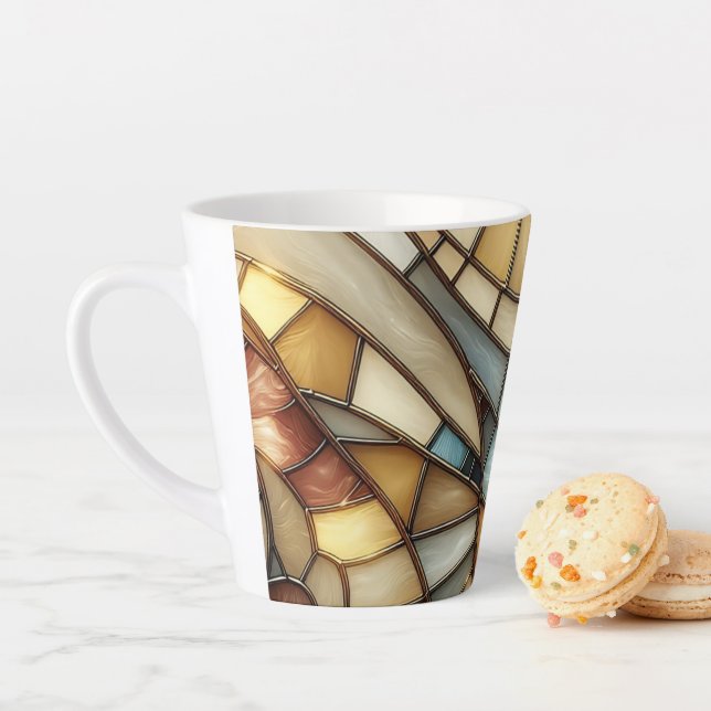 Stained Glass Waves Latte Mug (In Situ)