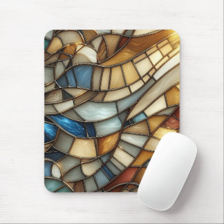 Stained Glass Waves Mouse Mat