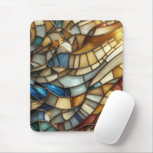 Stained Glass Waves Mouse Mat