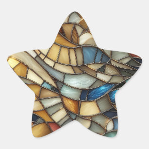 Stained Glass Waves Star Sticker