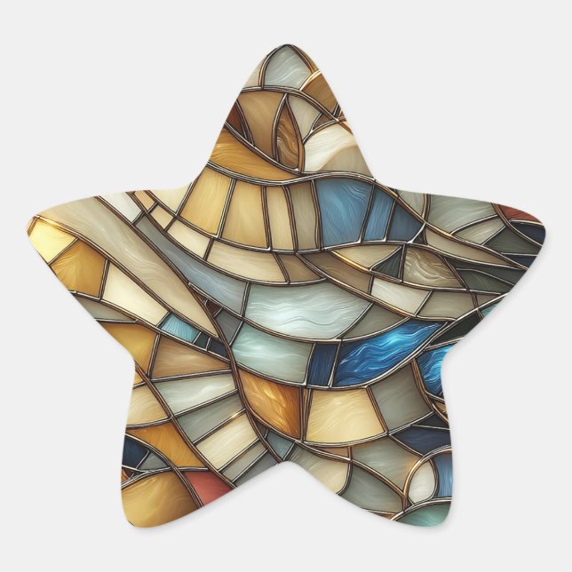 Stained Glass Waves Star Sticker (Front)