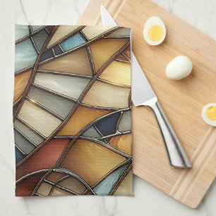 Stained Glass Waves Tea Towel